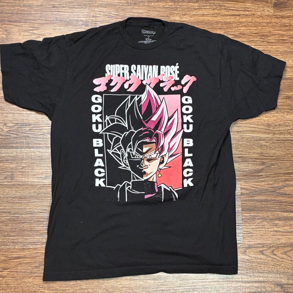 Dragon Ball Super Goku Black Super Saiyan Rosé T-Shirt Men's XL Anime Tee